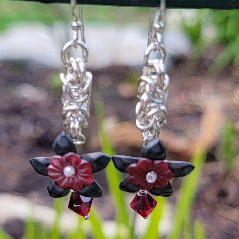 Sterling Silver Vintage Chainmaille Earrings